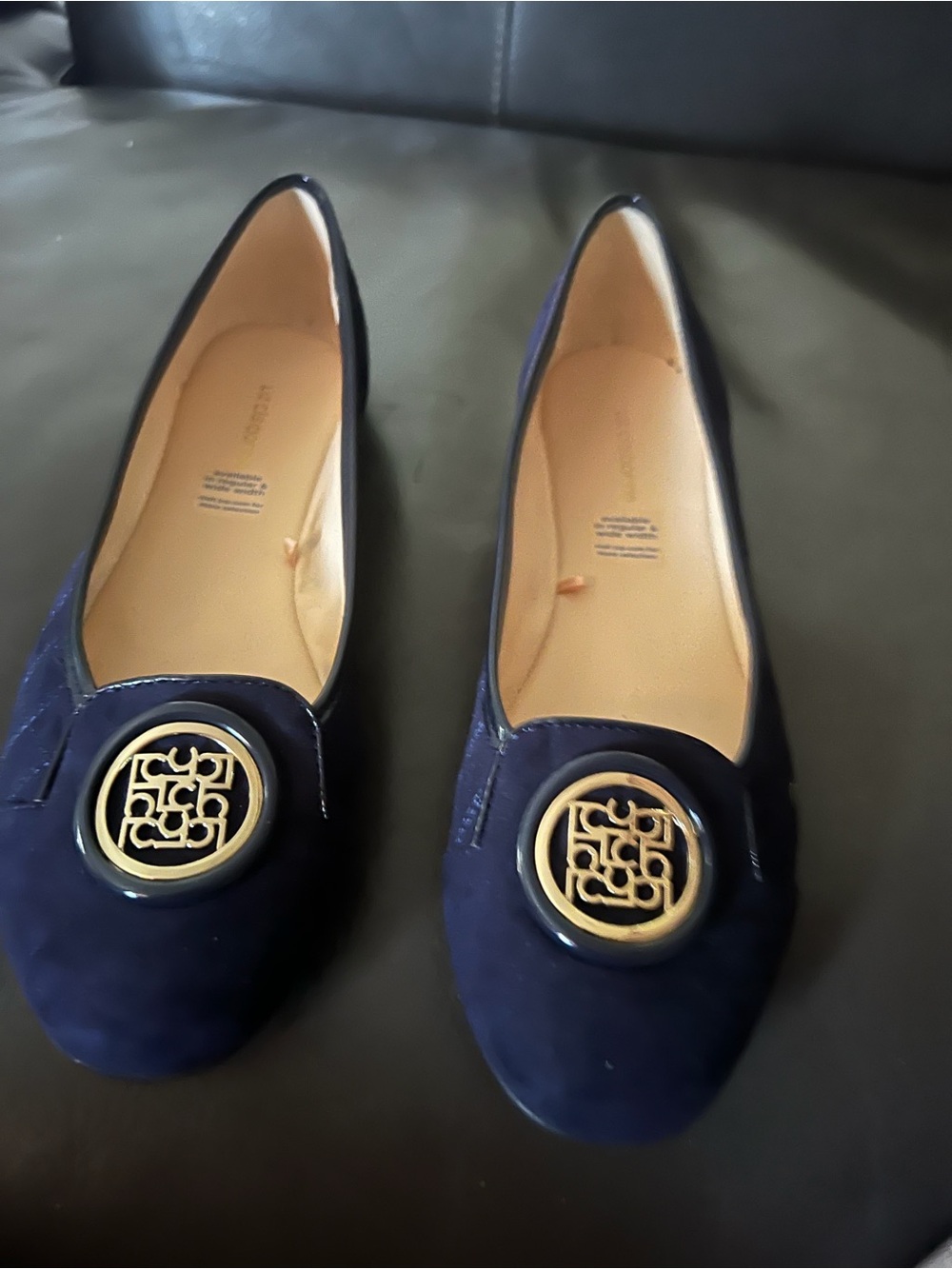 Liz Claiborne  Blue Suede Slip-on Size 8 M Ballet Flats